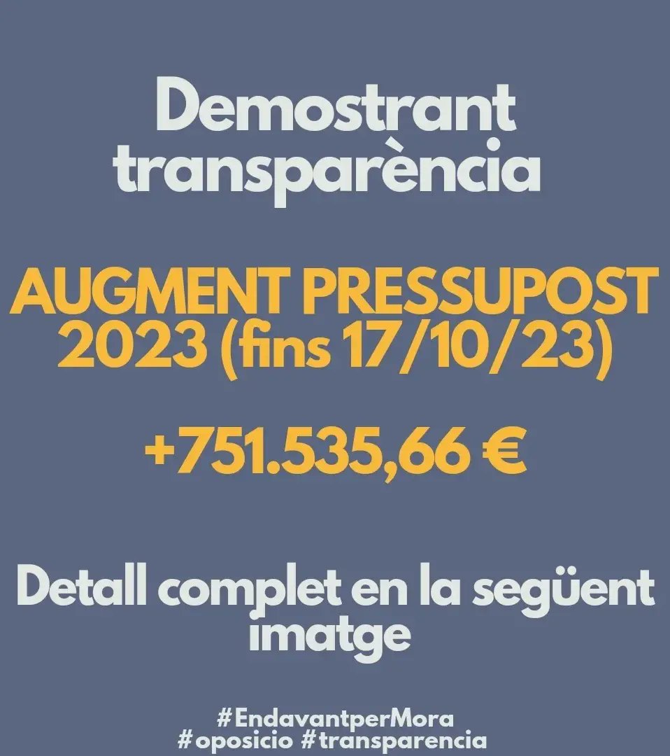 endavantpermora's tweet photo. #moradebre #endavantpermora #oposicio #transparencia
Móra d'Ebre https://t.co/SyUyCOZjPD