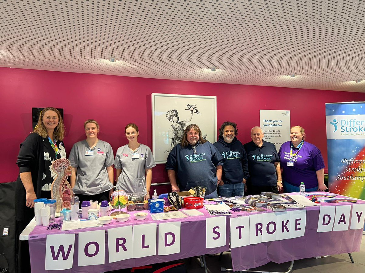 UHSFT's tweet photo. Ahead of #WorldStrokeDay on Sunday our stroke multidisciplinary team are at the main entrance today. 🧠💙🏥

They’re joined by @TheStrokeAssoc and charity @diffstrokes 

Drop by and say hello to the team 👋🏼 https://t.co/1JhRIyOuEo