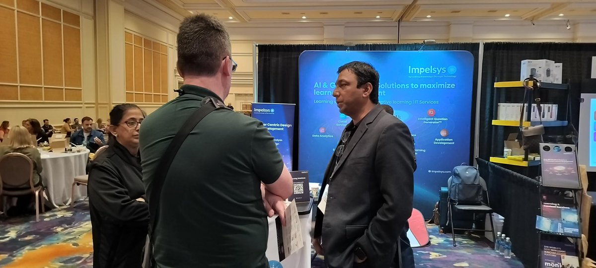 Impelsys's tweet image. 📸 Here's a behind-the-scenes glimpse of Swaroop Chandra, Bharat Bhosale, Darshan Parekh, and Chaitali Pal Chowdhury at #DevLearn2023, engaging with visitors and sharing our expertise on #AI and #GPT-enabled solutions, all aimed at elevating #LearnerEngagement.
#Impelsys #EdTech