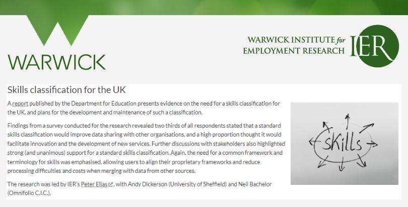 WarwickIER's tweet photo. Skills classification for the UK!
A report published by @educationgovuk  led by Peter Elias @WarwickIER , with Andy Dickerson @sheffeconomics &amp; Neil Bachelor @OmniFolio 
https://t.co/L6LQgOVFxM https://t.co/lTnNS7ljG6