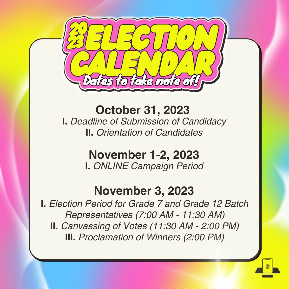 mshscomea's tweet photo. The adrenaline is truly back ⚡ for MaScian Grades 7 and 12! Look closely, aspiring youth leaders! 🔍

To those who are completely ready 🔥 to showcase their leadership skills, kindly take note of the following dates and deadlines! 📆 https://t.co/IW5eaiJie6