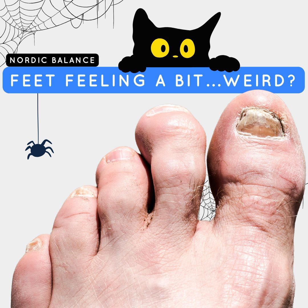 NordicBalance's tweet photo. Don't let scary toes and haunted heels haunt your Halloween! 👹 Whether your feet are mummy-fied or possessed by the ghost of bunions past, our podiatrists are here to exorcise those foot demons and get your feet feeling eerily good. 😈
#footcare #healthyfeet #pedicure https://t.co/UcYkTnE0lB