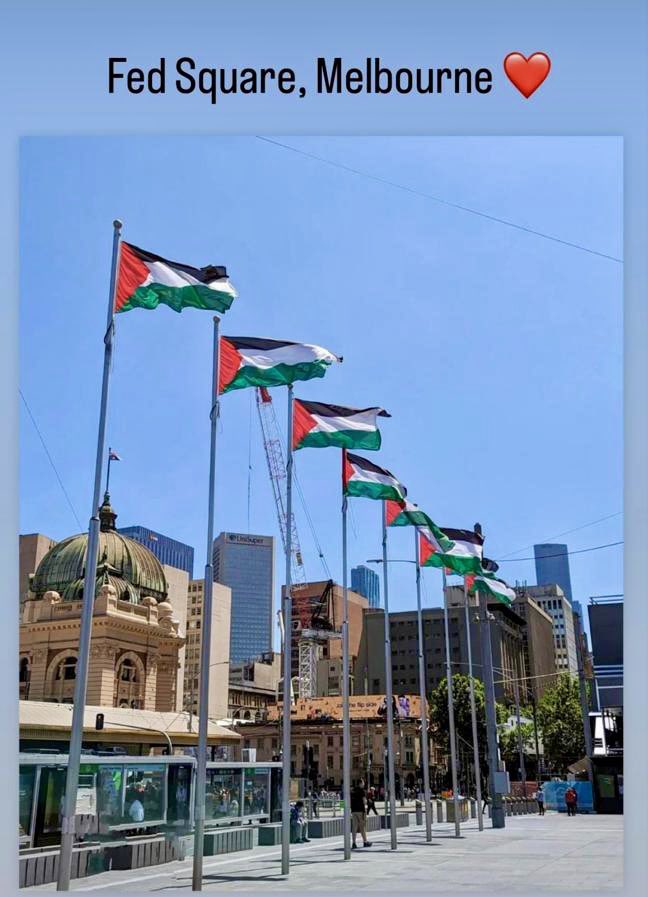 iamthenas's tweet photo. Thank you @FedSquare and @cityofmelbourne for standing up to the Israeli lobby pressure. 

Palestine belongs!

Australian Palestinians belong!

Our pain and suffering must be acknowledged like any other communities. 

A beautiful, somber and moving evening

Free Palestine! https://t.co/65Ec7RuEH5