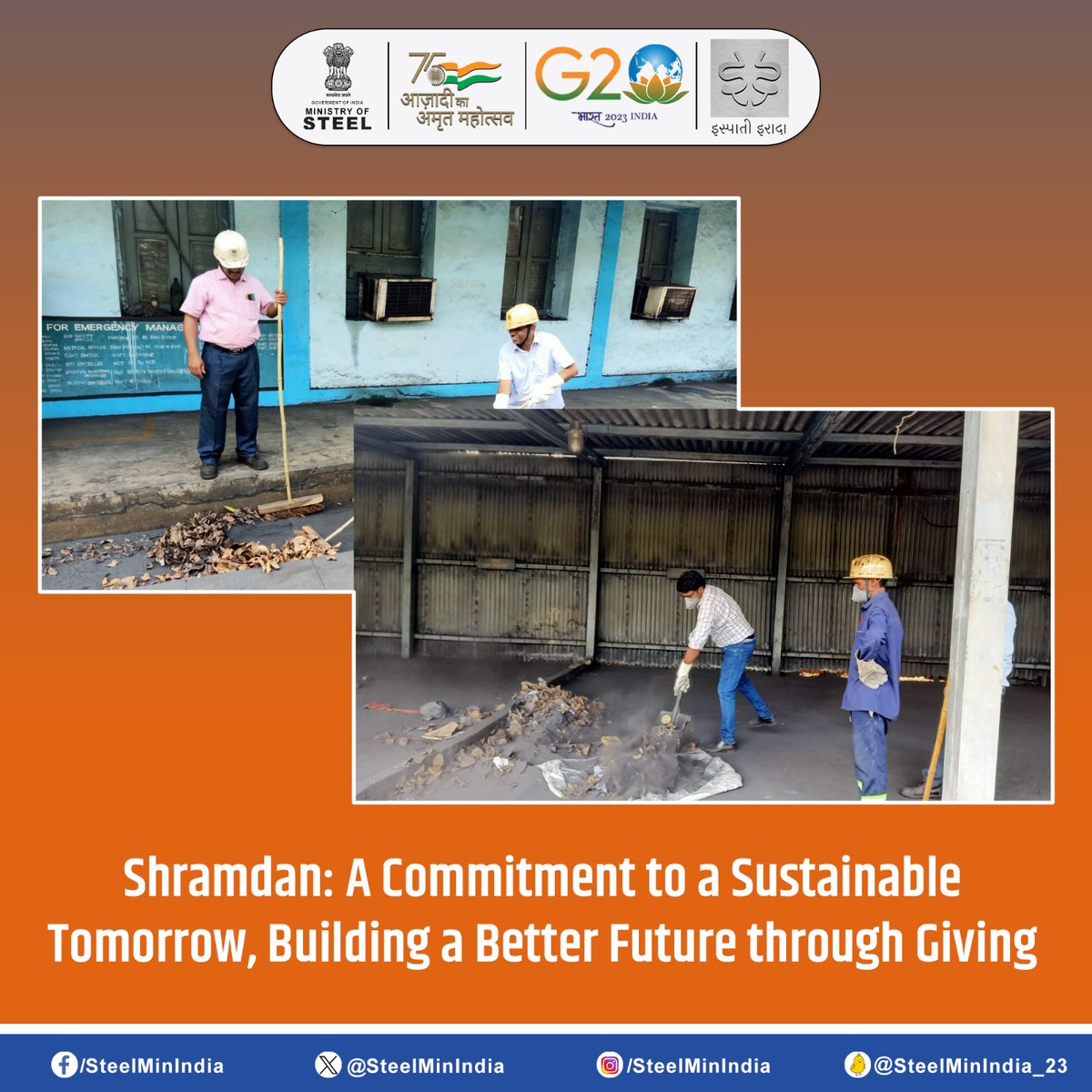 #Shramdan isn't limited to the present; it paves the way for a sustainable tomorrow. Let's carry on this path of generosity, creating a lasting positive impact. 🌟🌍

#RINL #SustainabilityJourney #SpecialCampaign3.0