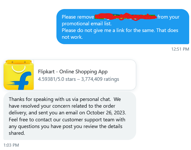 Do you guys even read the message?
<a href="/Flipkart/">Flipkart</a> <a href="/flipkartsupport/">FlipkartSupport</a>