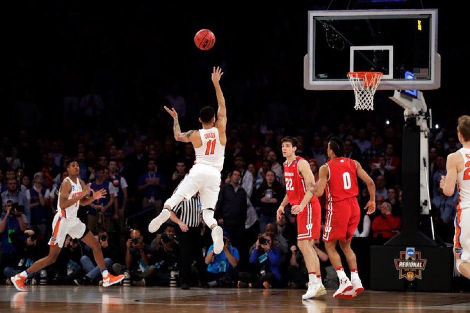 That “This Is March” shot went in. All-SEC. All-SEC Defensive Team. All-Time UF assists leader. Top 5 🐊all-time in steals. Elite 8 team member. NBA World Champion. Y’all it’s only @Chiozza11 days until Gators 🏀.