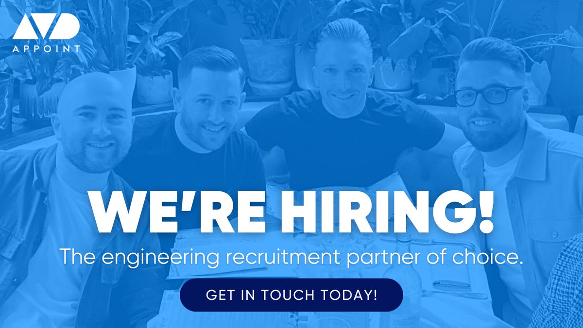AVDAppoint's tweet photo. AVD Appoint are hiring!🚀
 
Get in contact today to hear more about our current opportunities - We’re building something incredible here, don’t miss your opportunity to be a part of it!
 
#avdappoint #werehiring #joinus #engineeringrecruitment #engineeringroles https://t.co/ovrIxO7Tsg