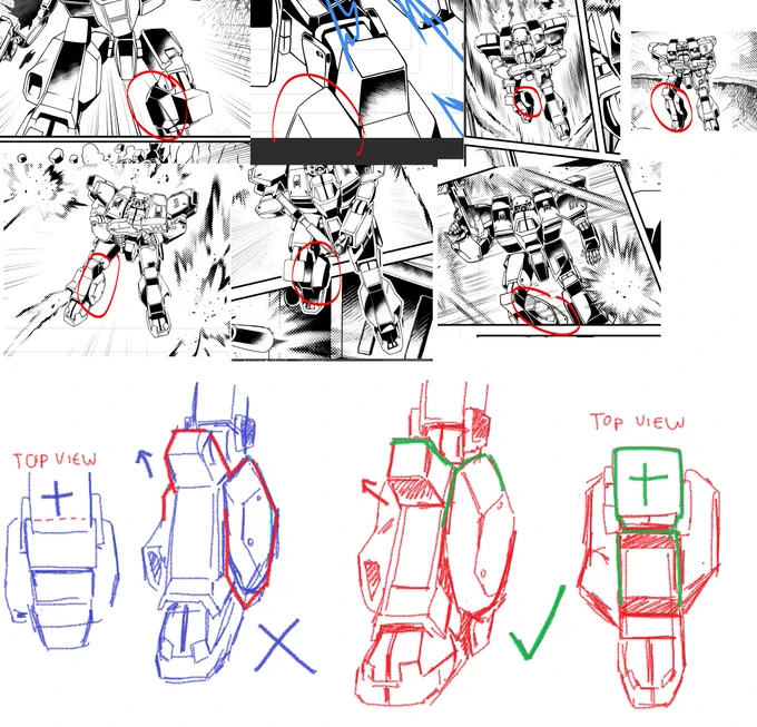 me realizing I drew the mecha legs the wrong way 😭😭😭😭😭😭😭😭😭😭  moral of the story : please don't try to draw mecha from memory in comic books. Consult a reference