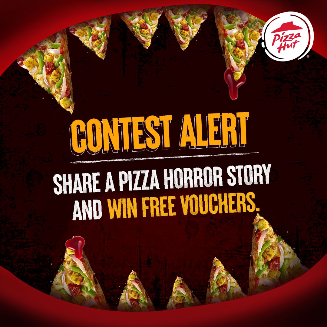 Shhhh…p̶h̶i̶r̶ k̶o̶i̶ pizza hai.​
Tell us the scariest story and stand a chance to win an exciting vouchers from us. 👻🍕💀
​
#PizzaHut #Contest #HorrorStories #Halloween