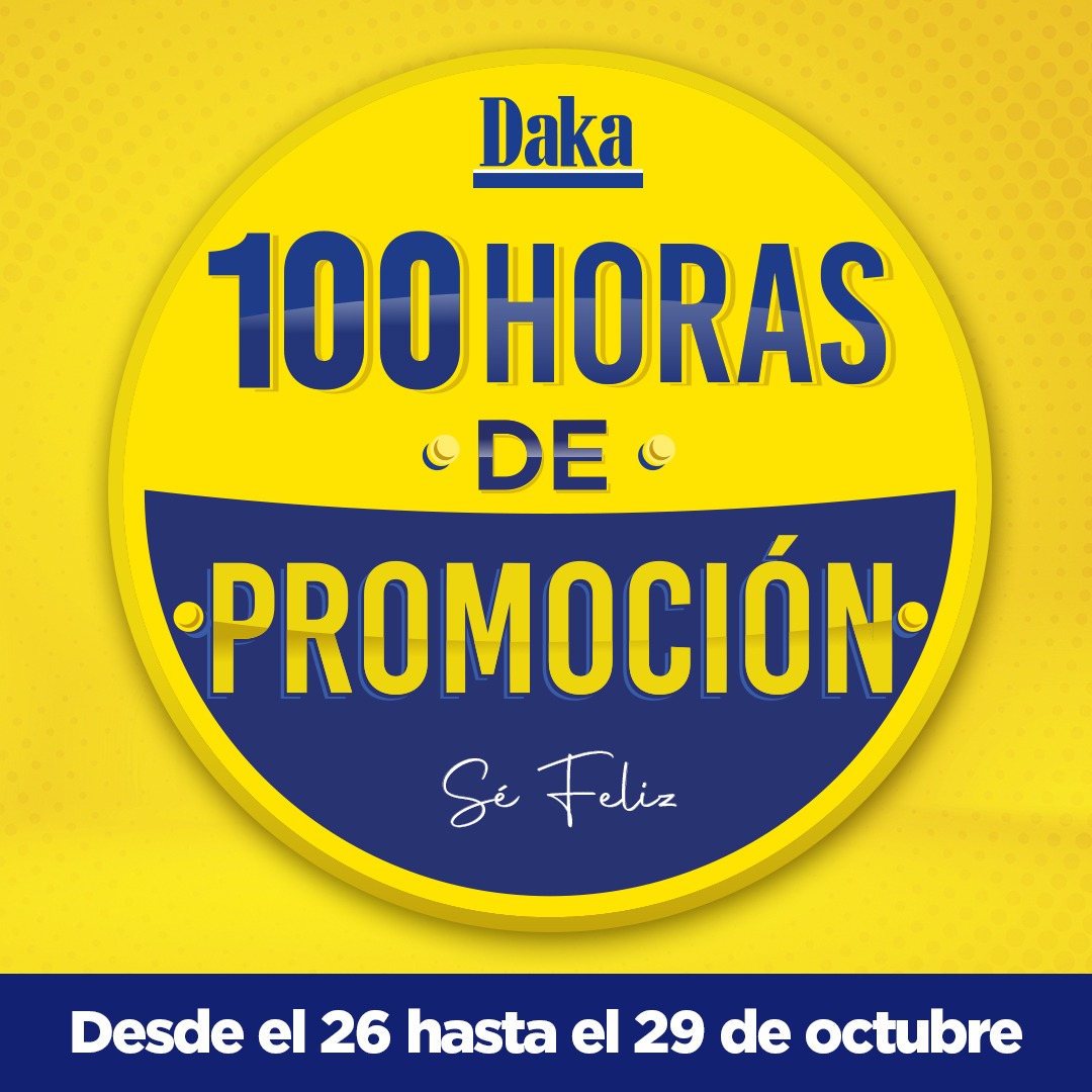 VUELVEN LAS 100 HORAS DE TIENDAS DAKA 

comerciocorporativo.blogspot.com/2023/10/vuelve… 

<a href="/TiendasDaka/">Tiendas Daka</a> #100HorasDaka #ComercioCorporativo #EspacioPeriodisticoDigital