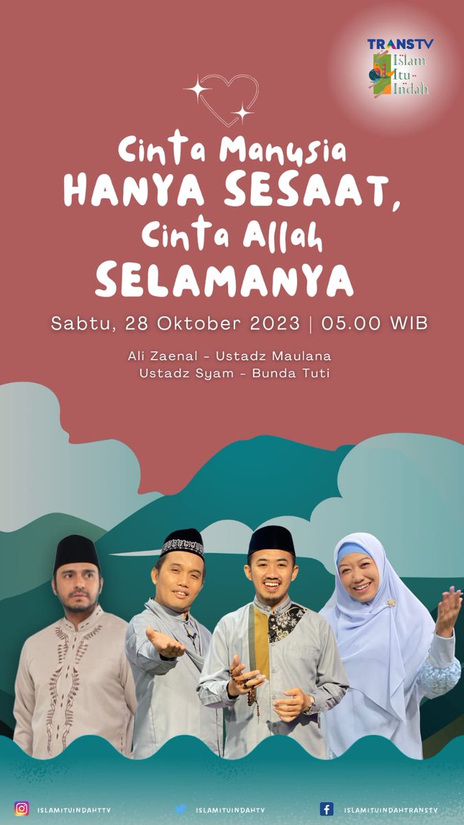 Hayoo bsk bahas MASALAH CINTA, nah bsk ya hari sabtu 28 Oktober 2023 jam 5.00 WIB