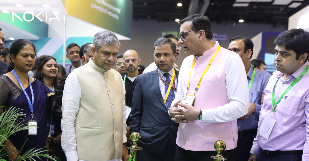Nokia India (@nokiaindia) on Twitter photo We are honored to host <a href="/AshwiniVaishnaw/">Ashwini Vaishnaw</a>, Minister of Railways, Communications, Electronics & Information Technology, at our booth and showcase our state-of-the-art applications enabled by #5G and #6G.
<a href="/mygovindia/">MyGovIndia</a> #IMC2023 We are honored to host <a href="/AshwiniVaishnaw/">Ashwini Vaishnaw</a>, Minister of Railways, Communications, Electronics & Information Technology, at our booth and showcase our state-of-the-art applications enabled by #5G and #6G.
<a href="/mygovindia/">MyGovIndia</a> #IMC2023