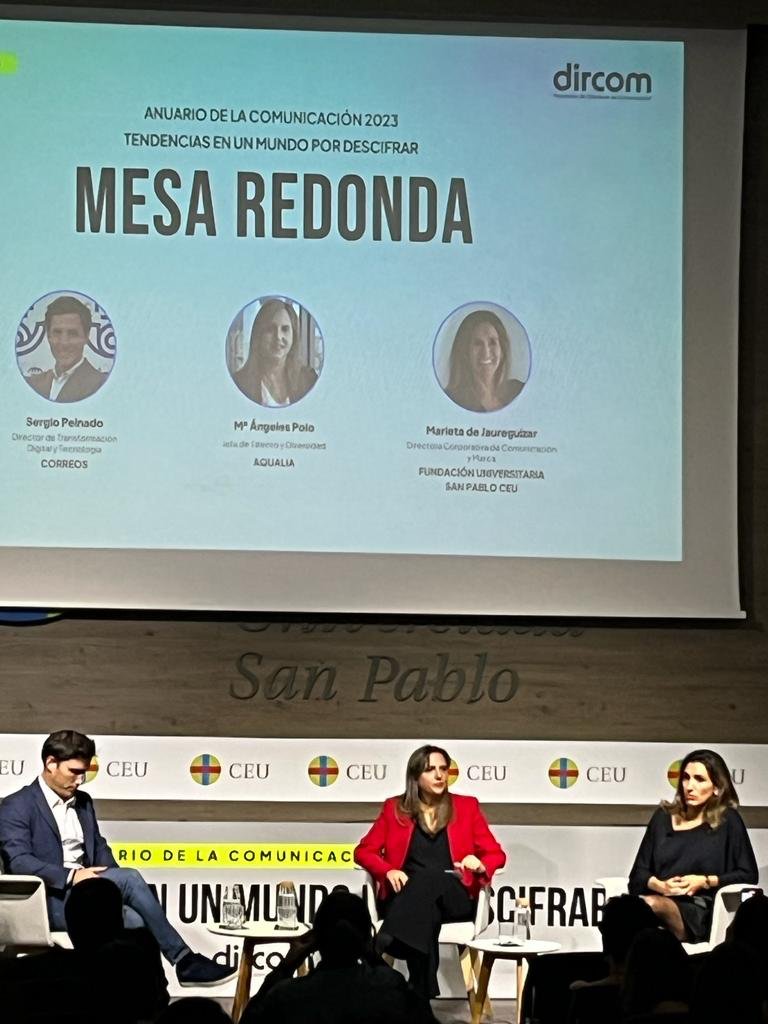 Héctor Almanza (@hectoralmanzaf) on Twitter photo "Se centra en el foco de explorar en cómo la comunicación se ha convertido en un pilar que atraviesa todos los procesos y todas las áreas". Comenta <a href="/MarietaJaure/">Marieta Jaureguizar</a>, Directora de Comunicación y Marca de la Fundación Universitaria San Pablo CEU.
#AnuarioDircom2023 <a href="/USPCEUHumYCom/">Humanidades I Universidad CEU San Pablo</a> "Se centra en el foco de explorar en cómo la comunicación se ha convertido en un pilar que atraviesa todos los procesos y todas las áreas". Comenta <a href="/MarietaJaure/">Marieta Jaureguizar</a>, Directora de Comunicación y Marca de la Fundación Universitaria San Pablo CEU.
#AnuarioDircom2023 <a href="/USPCEUHumYCom/">Humanidades I Universidad CEU San Pablo</a>