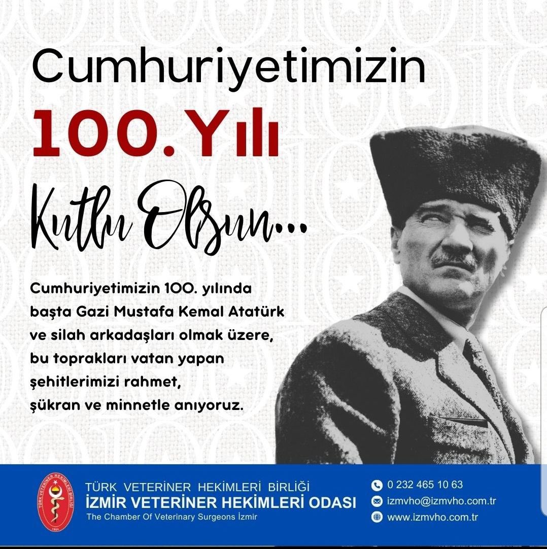 Cumhuriyetimizin 100. yılında başta Gazi Mustafa Kemal Atatürk ve silah arkadaşları olmak üzere, bu toprakları vatan yapan şehitlerimizi rahmet, şükran ve minnetle anıyoruz.