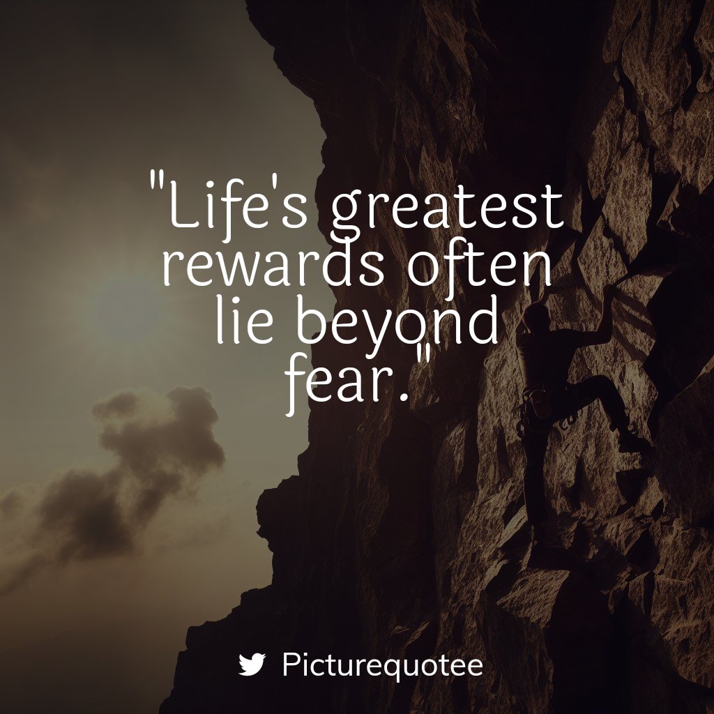 Life's greatest rewards often lie beyond fear.

#quotes #MotivationalQuotes #inspirationalQuotes #BeyondFear #EmbraceTheChallenge #stockmarketcrash #OvercomeFears #VictoryAwaits #FridayFeeling