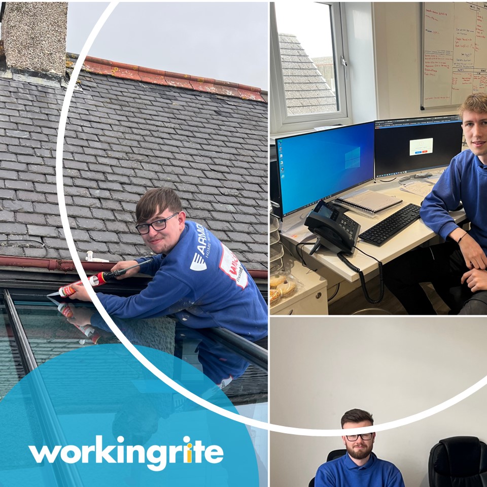 Dougie has been catching up with John McCulloch of Armour Home Improvements and three young people he has supported through work placements. All secured apprenticeships and have now been working for 2+ years at Armour. For the full story visit - workingrite.co.uk/2023/10/hatric…