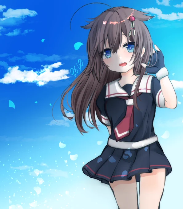 #みなさん2年前の今頃はどんな絵描いてましたか髪下ろし時雨描いたり、FFさんに宛てて筑摩さんを描いたり、赤城さんにお腹いっぱいになってもらったり 