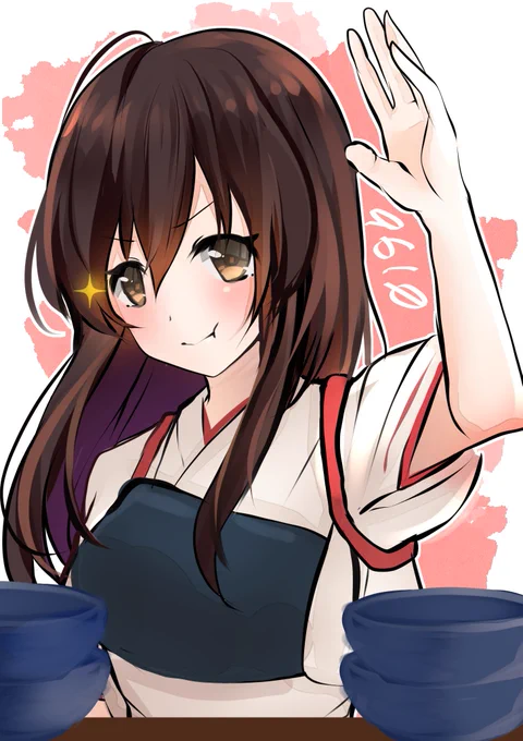 #みなさん2年前の今頃はどんな絵描いてましたか髪下ろし時雨描いたり、FFさんに宛てて筑摩さんを描いたり、赤城さんにお腹いっぱいになってもらったり 