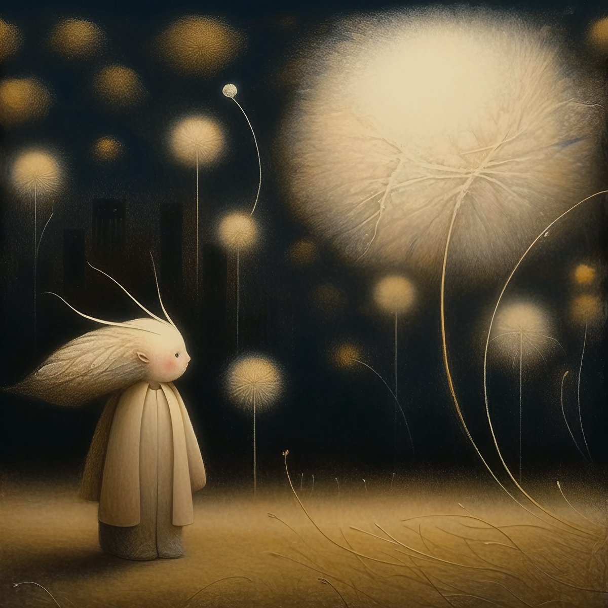 黄金綿毛の夜
Night of the Golden Fluff
#dalle3 #midjourney #nijijourney