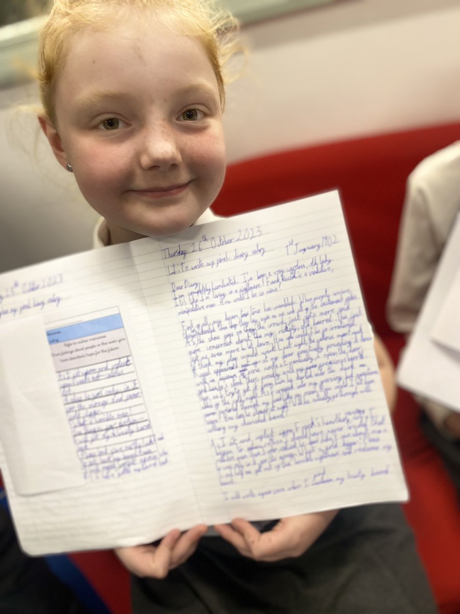 BirchwoodCE's tweet photo. The final diary entries! ✨✨
✍️✍️Year 5 have worked incredibly hard planning and writing three phenomenal diary entries as Annie Edson Taylor. They have captured the real emotion Annie went through, while ensuring they included all their writing features! @TheLCUK #bcepsyear5 https://t.co/ZKnay8Hb78