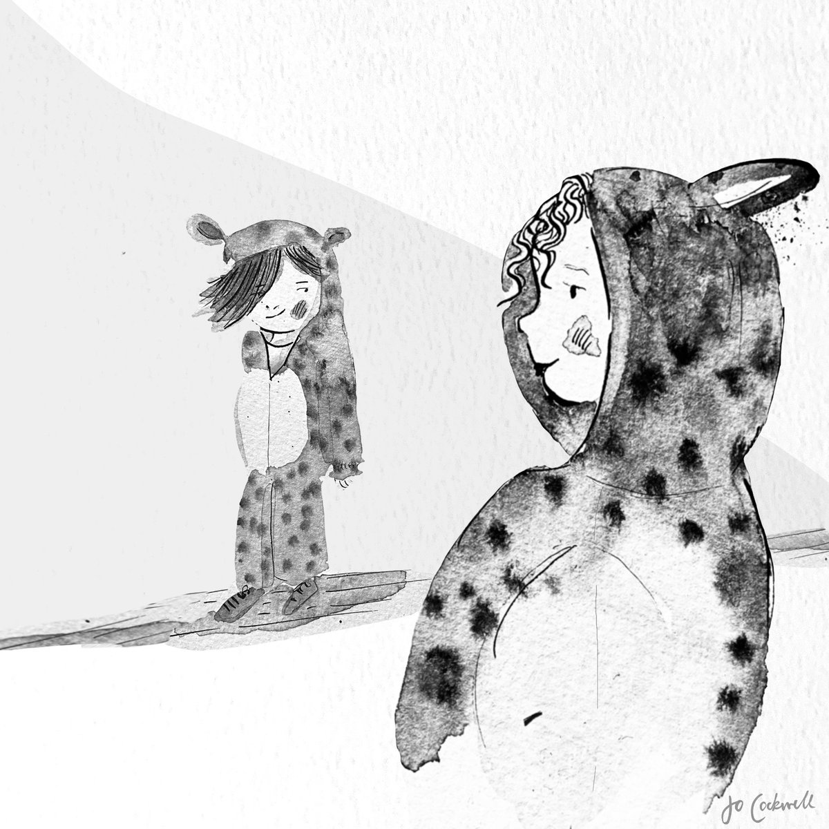 cockwell's tweet photo. Keep forgetting to post, so in the nick of time, here goes …

This was inspired by the Halloween trip where daughter #2 decided to borrow a #leopardoutfit from my friend’s #dressingupbox …

#inktober2023day27 #inktober2023 #inktober2023beast https://t.co/iCKveXYO5p