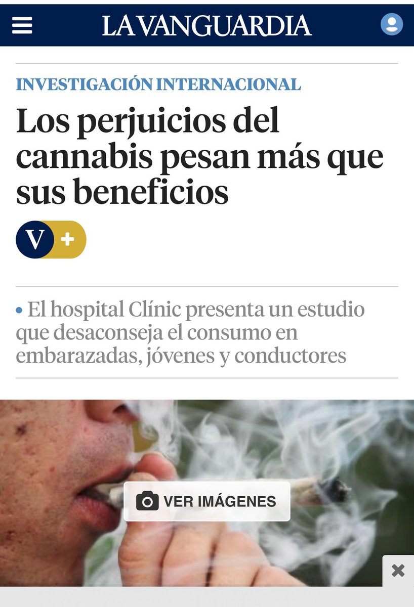 La prensa tiene q diferenciar entre #cannabismedicinal y #cannabis . Las contraindicaciones del #cannabismedicinal en el #tratamientodolor son claras.
<a href="/LaVanguardia/">La Vanguardia</a> <a href="/Sedolor/">Sociedad Española del Dolor</a> <a href="/SEPsiq/">SEPSM</a> <a href="/imardgroup/">IMARD group</a> 
lavanguardia.com/vida/20231026/…
🗓️9N
congresosinapsis.es
🗓️24N
formaciondolor.com/evento/cannabi…