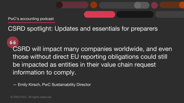 BrianCaisman's tweet photo. The European Sustainability Reporting Standards are now final. Is your company in scope? Tune into the first episode of our #ESG #podcast miniseries on the #CSRD for the latest developments and reporting applicability. https://t.co/w8yaVPrV6r https://t.co/3DtjmHZvks