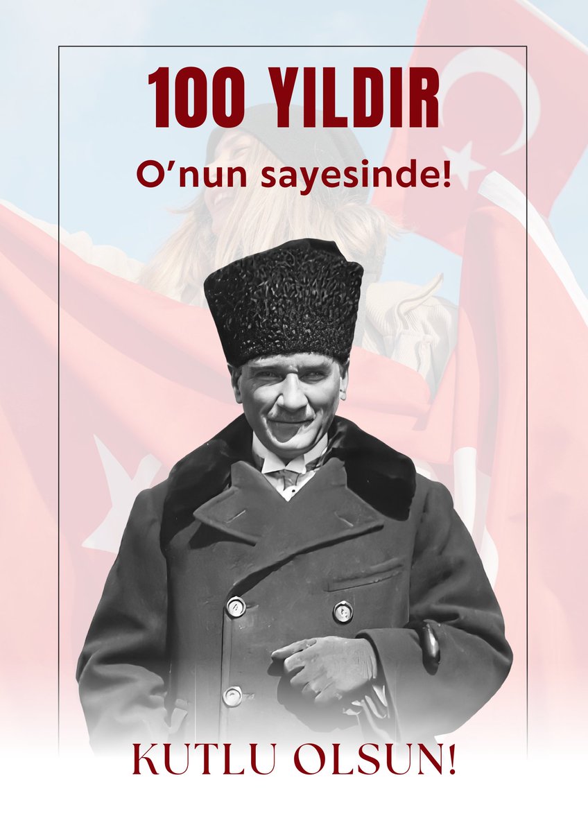 WorkshopTurkey's tweet photo. Bağımsızlığın, eşitliğin ve aydınlığın Cumhuriyet sayesinde var olduğu bu yolda 100 yıldır Ata’mızın sayesinde yürüyoruz.

Özlemini duyduklarımızın verdiği güçle 100 yıllar daha egemenlik kayıtsız şartsız milletin olacaktır. https://t.co/qctyGiBkRU