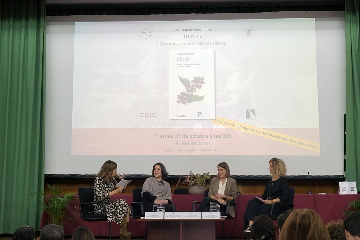 UdcVet's tweet photo. 📚📚📚 Ya en directo en @VeterinariaUCM, en la presentación del libro "Qué sabemos de...El Café" #CienciaAtravésdelosLibros
#Quesabemosde #divulgación #Ciencia
☕️☕️☕️ https://t.co/oNzG5j7QRV