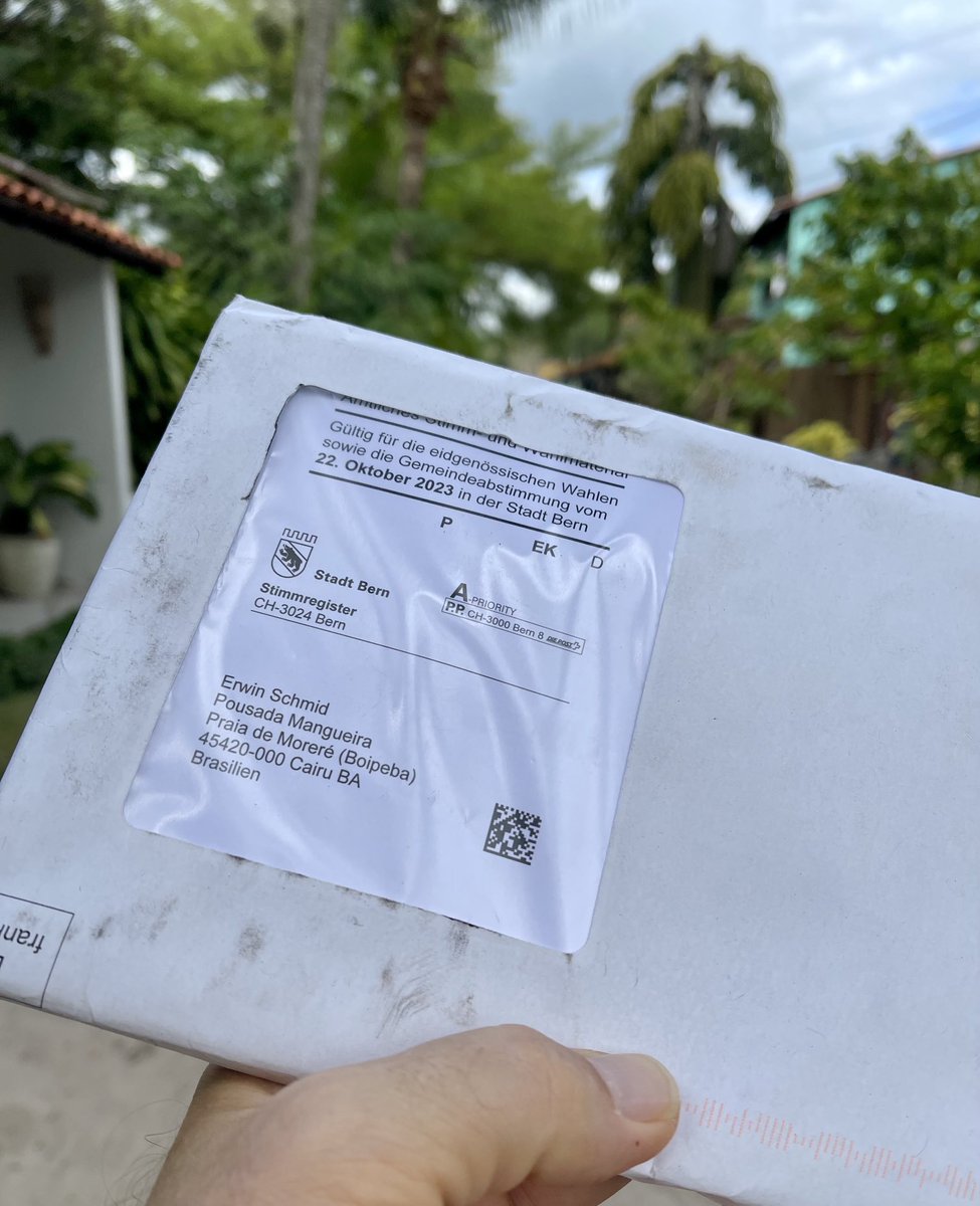 Erwin Schmid (@erwinschmid) on Twitter photo Eben eingetroffen! Besten Dank <a href="/Bern_Stadt/">Stadt Bern</a> Schafft doch das #Wahlrecht für #Auslandschweizer ab, wenn Ihr es nicht schafft, die Unterlagen zumindest digital zuzustellen! Von #eVoting ganz zu schweigen... Eben eingetroffen! Besten Dank <a href="/Bern_Stadt/">Stadt Bern</a> Schafft doch das #Wahlrecht für #Auslandschweizer ab, wenn Ihr es nicht schafft, die Unterlagen zumindest digital zuzustellen! Von #eVoting ganz zu schweigen...