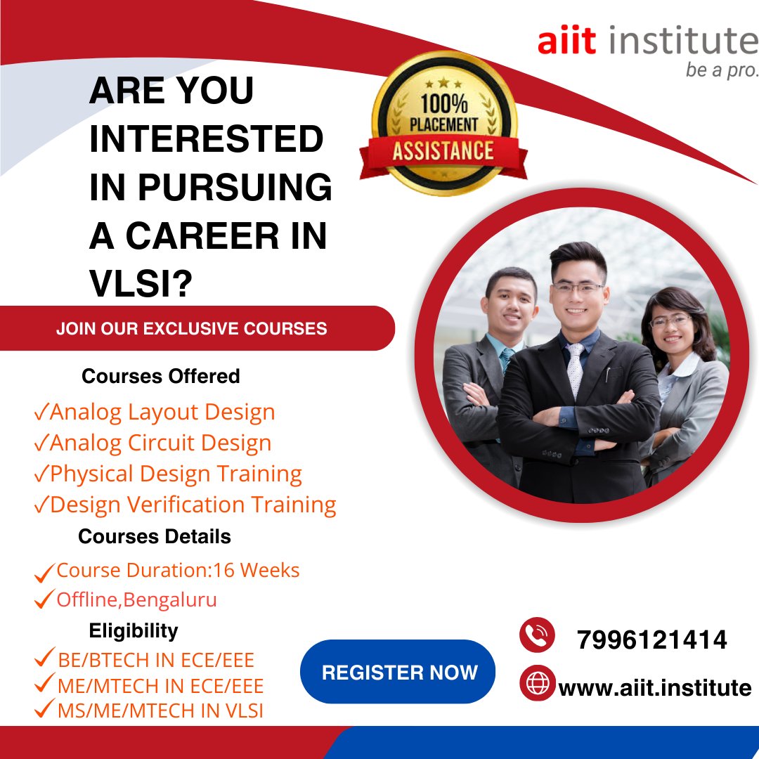 AIIT_INSTITUTE's tweet photo. ~Courses Offered~
.
.
.
#aiitinstitute #vlsi #vlsicareer #vlsitraining #vlsijobs #semiconductor #training #bangalore #google #design #offlineclasses https://t.co/sfmUaeE7mT