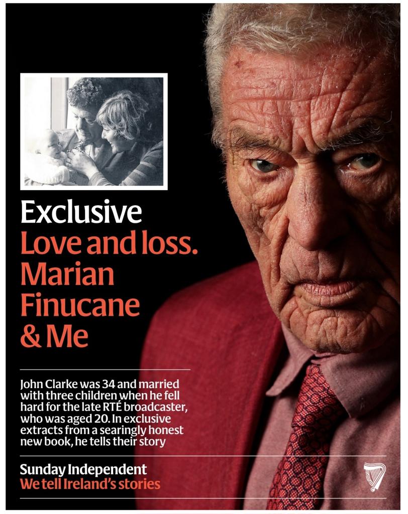 In this week's Sunday Independent, exclusive extracts from my nonfiction book of the year; the extraordinary memoir by John Clarke about his life with Marian Finucane. Beautifully written, moving, unsparingly honest. John is pictured here by Steve Humphreys and what a photograph
