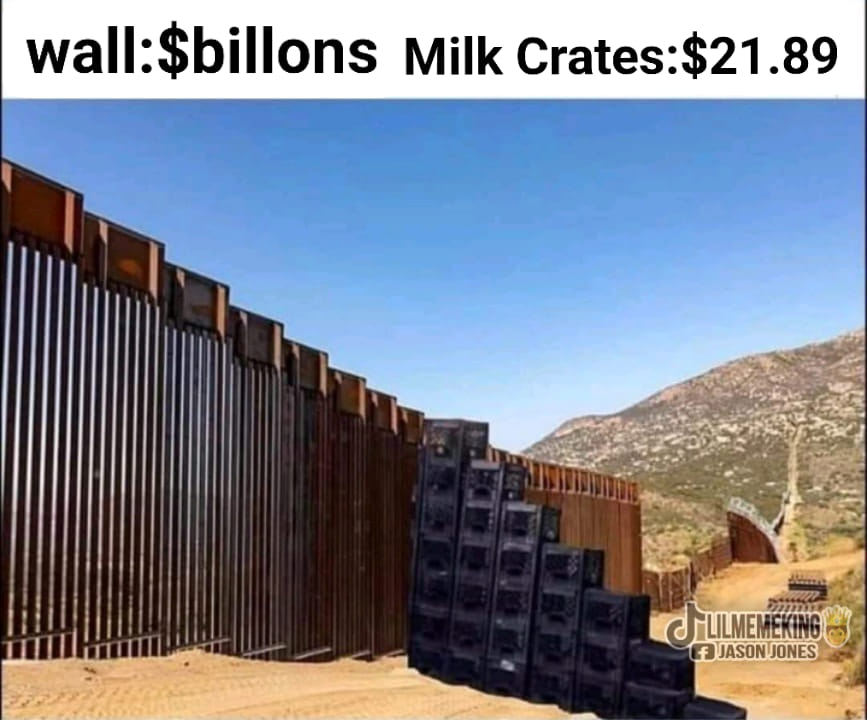 Indy_Lib53's tweet photo. @POTUS @GovAbbott @GovRonDeSantis @HouseGOP @SenateGOP @RepJeffries @HouseDemocrats @SenSchumer @SenateDems @realDonaldTrump @elonmusk Here's to panicky border crybabies. Hey P01135809! Did you steal the $$ from Mexico that was supposed to pay for your 'wall' Criminal Traitor? https://t.co/P9jEb5DgJH