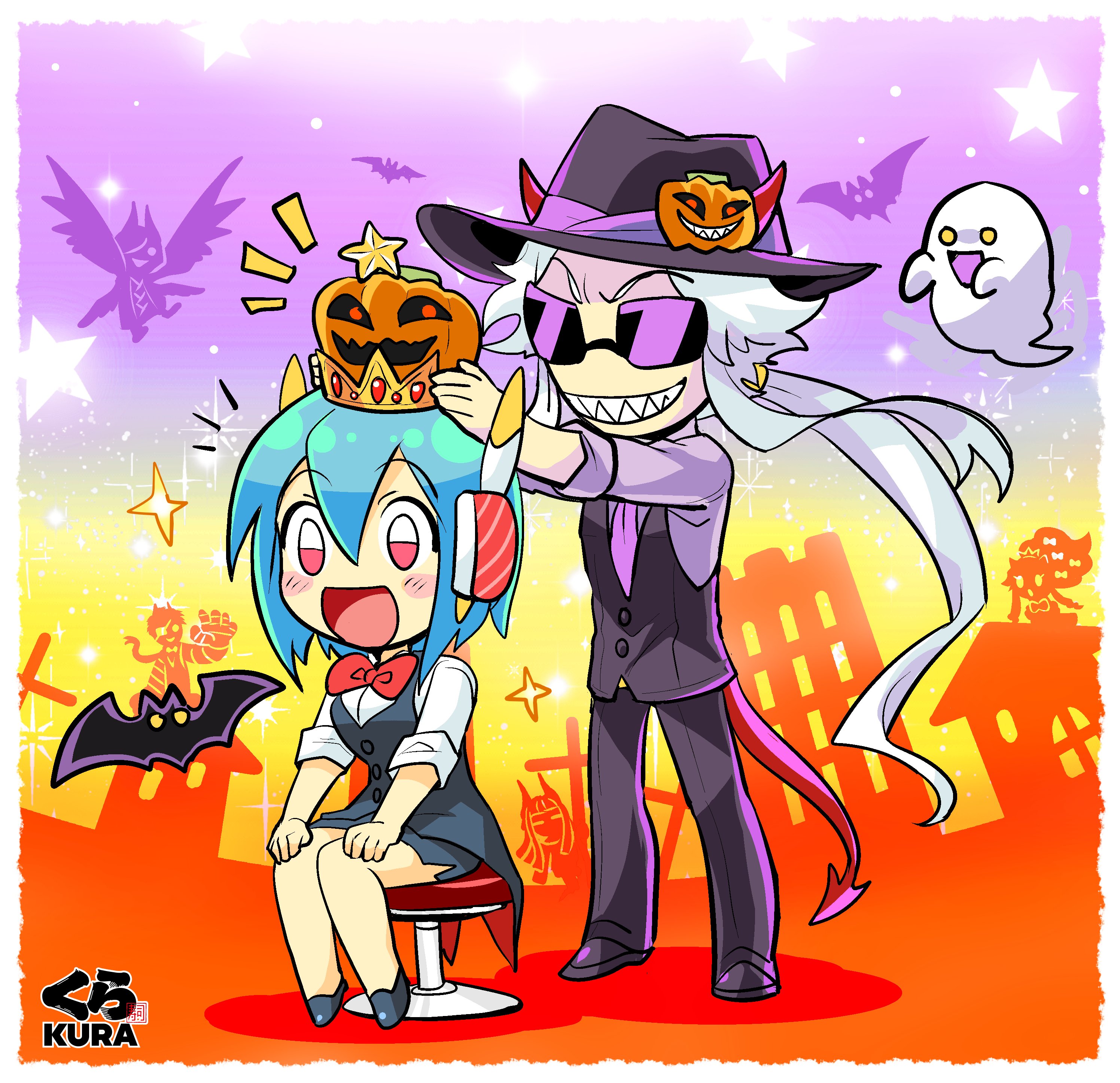 シーグラスアート　♡ポップに楽しいハロウィン♡ シーグラスアート 【ハッピーハロウィン Trick or Treat