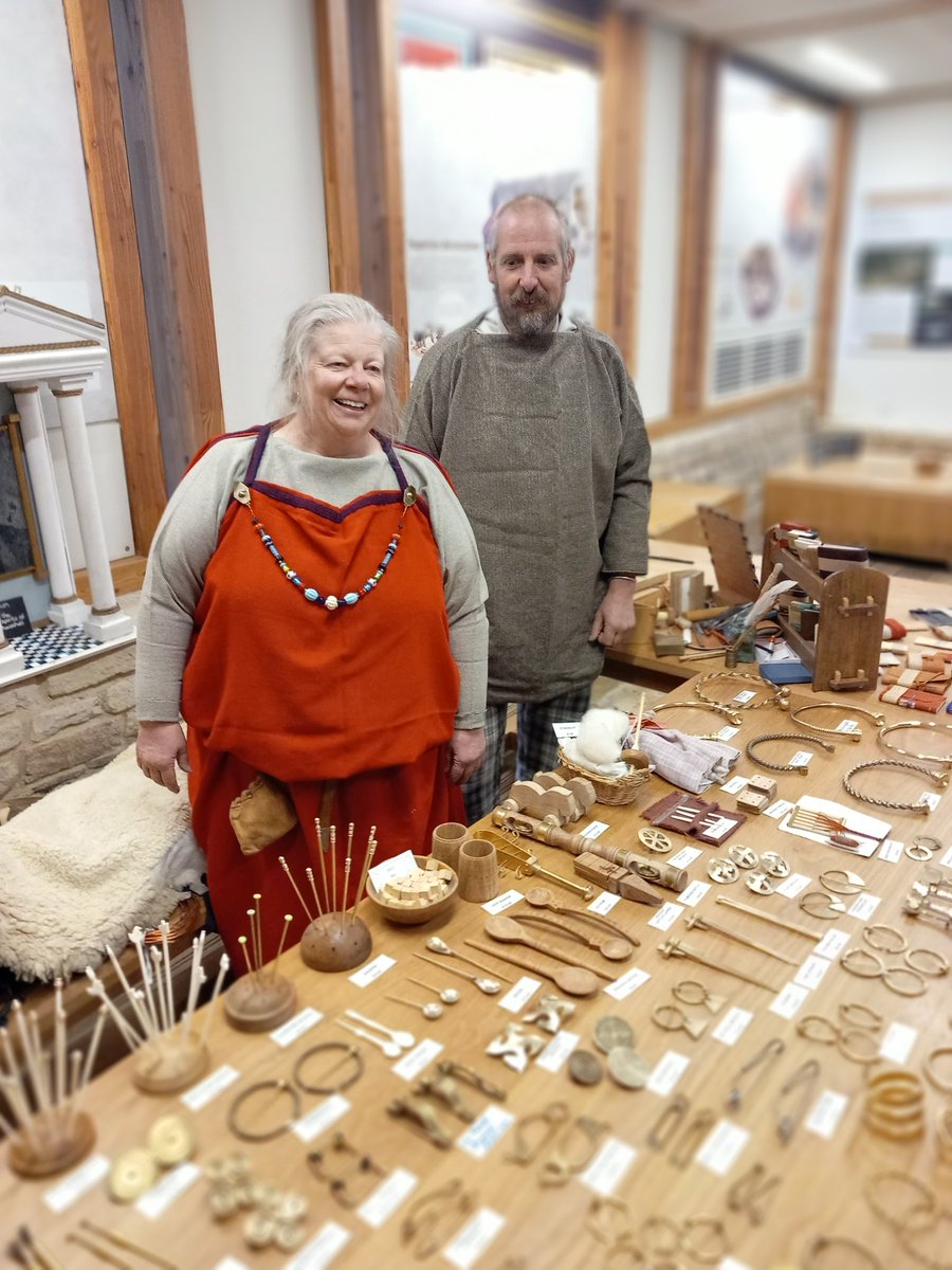 The Roman Traders have arrived and they'll be here until Sunday. Come down to the Villa and make a brooch, write on a tablet and watch a master metalworker in action. #halfterm #halftermactivities #craftsmanship