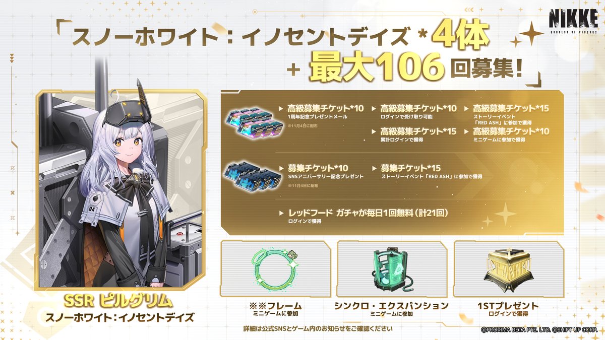 NIKKE 1周年記念生放送 グッズセット NIKKE BOX 1周年記念BOX アクスタセット マトリョーシカ グッズ紹介