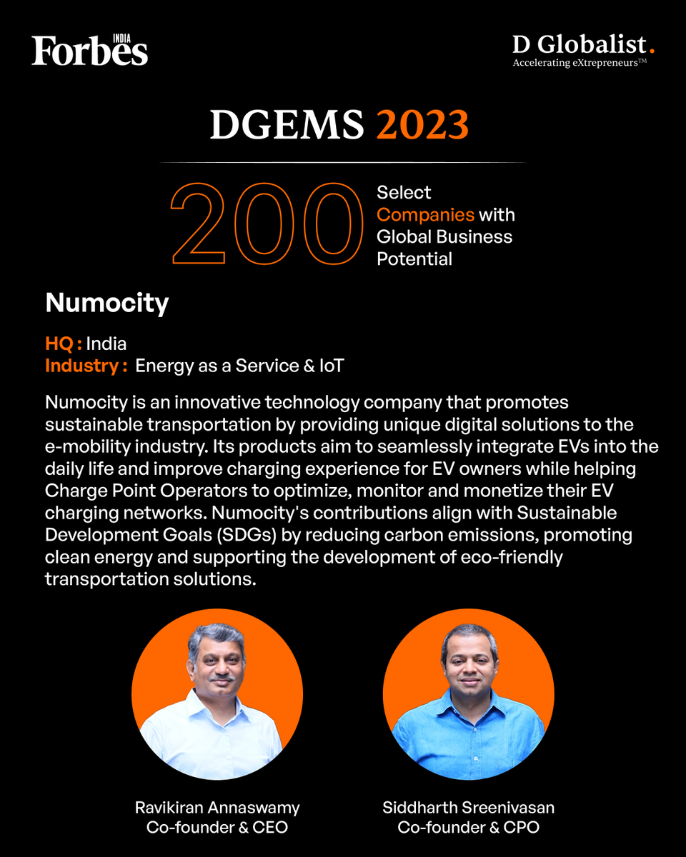 <a href="/numocity/">numocity</a> is excited to be recognized by Forbes India and D Globalist. as 200 select companies with Global Business Potential

#numocity #DGEMS2023 #Select200 #eXtrepreneur #GoGlobal #BeyondBorders #BreakingBarriers <a href="/ForbesIndia/">Forbes India</a> #DGlobalist