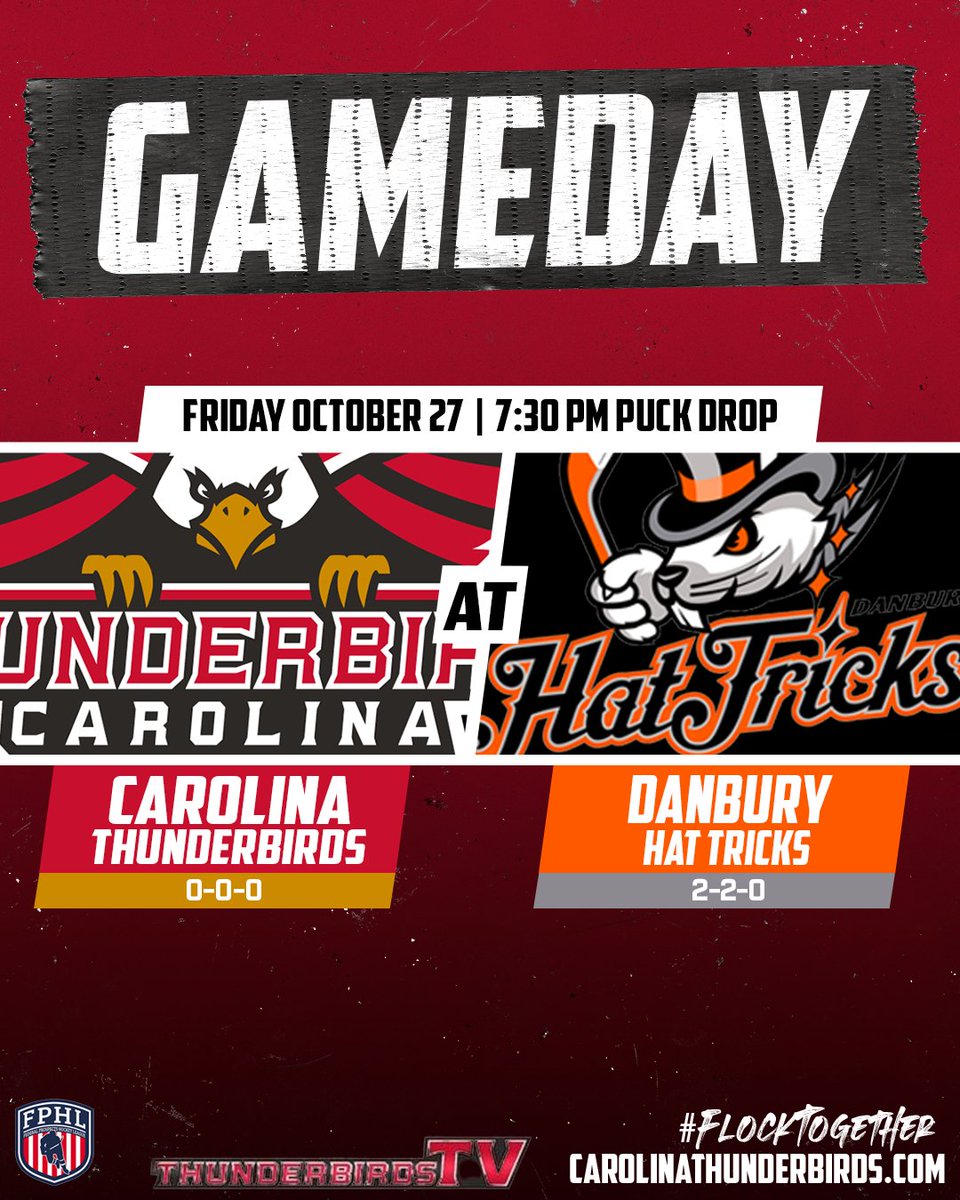 TCThunderbirds's tweet photo. Finally... IT'S ONCE AGAIN A CAROLINA THUNDERBIRDS GAMEDAY!!

🆚: Danbury
🏟️: Danbury Ice Arena
⏰: 7:30 P.M.
📺: https://t.co/INxPqJNGF0

#flocktogether #unfinishedbusiness https://t.co/yqaPPwxESz