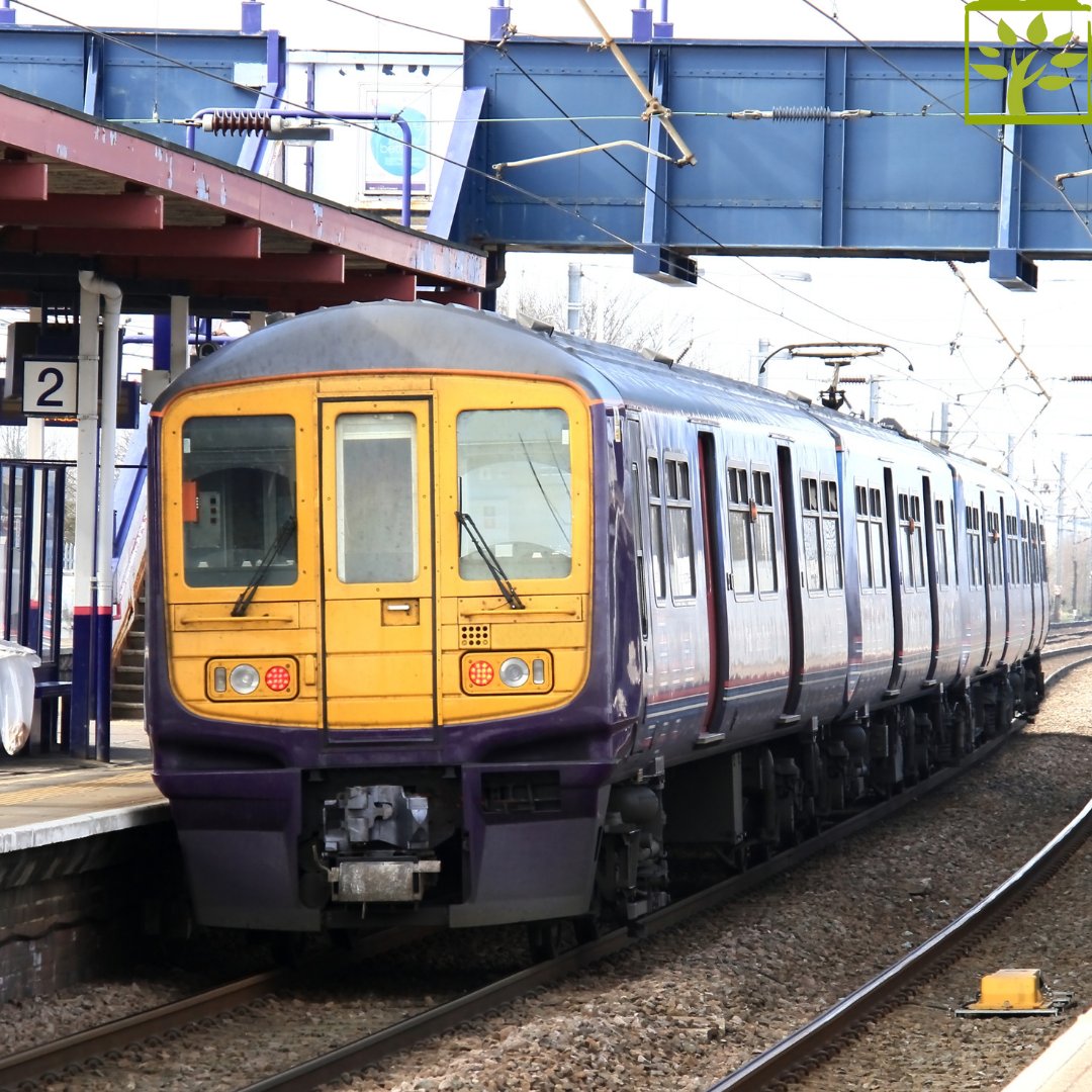 Carbon Footprint Facts about your Rail Journey Train travel is generally more energy-efficient than car or air travel. On average, a diesel train in the UK emits 44g of CO2 per passenger-kilometre, compared to 158g for cars and 254g for domestic flights. BlociCarbon.com