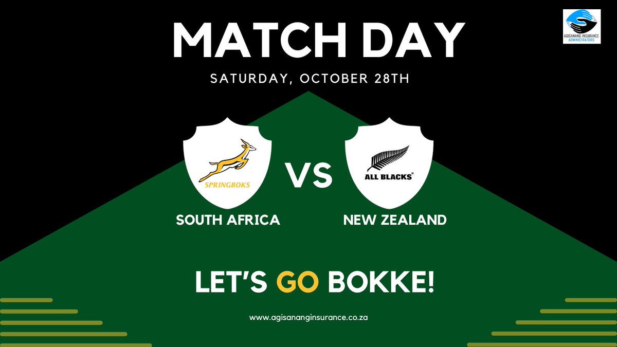 Tomorrow is D Day! 🔥 We hope you're just excited as we are 💪

Enjoy the rugby this weekend, but remember safety first!

Cheers to a fun and safe game day 🥂

#AgiAdvise #agisure #rugbyworldcup2023 #rugbyworldcup2023france #edenvalebusinesses #InsuranceEvolution #siyakolisi