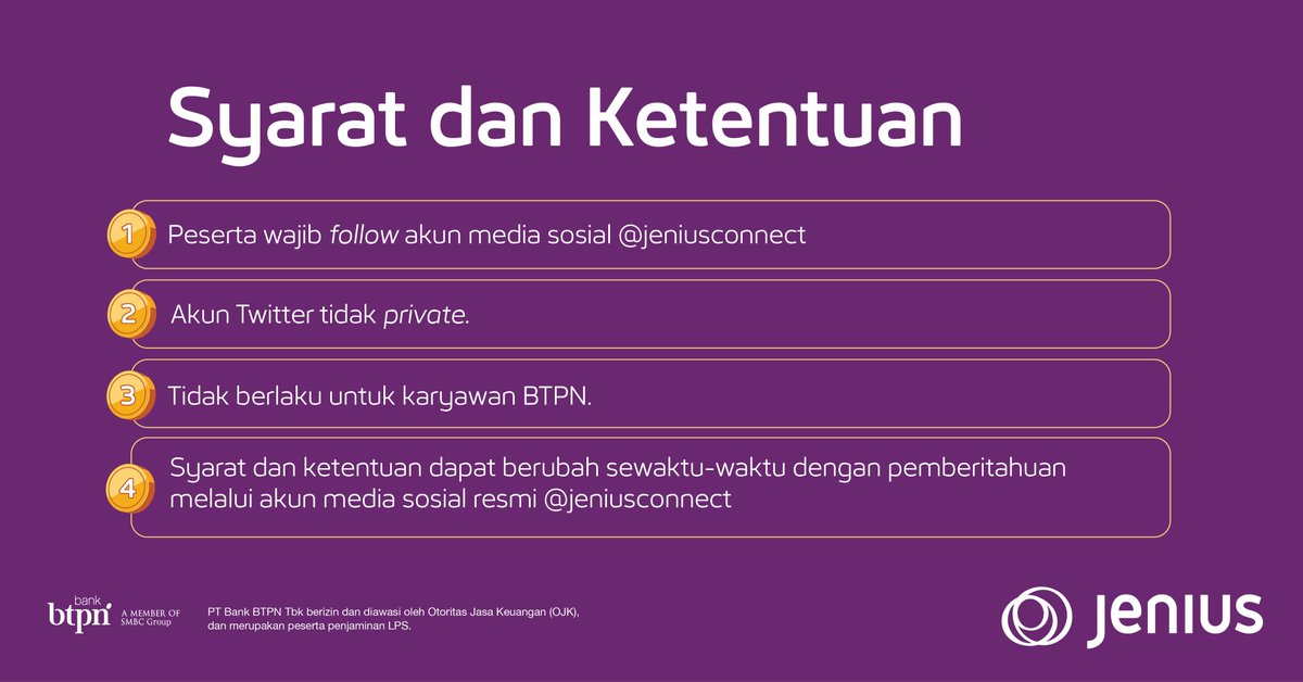 JeniusConnect's tweet photo. GIVEAWAY SAMSUNG GALAXY TAB A7 LITE BUAT KAMU KALAU BISA TEBAK DENGAN BENAR! ✨

#jeniuscocreate lagi berkeliling buat ngadain apa sih?

Reply dengan tebakanmu yang benar buat dapat hadiahnya! 💨

Cek syarat dan ketentuannya di dalam gambar ya.

Jangan lupa buat ikutan dan nantikan keseruan acara #jeniuscocreate di kotamu dengan pantengin terus media sosial @jeniusconnect!

Good luck~🤞🏻