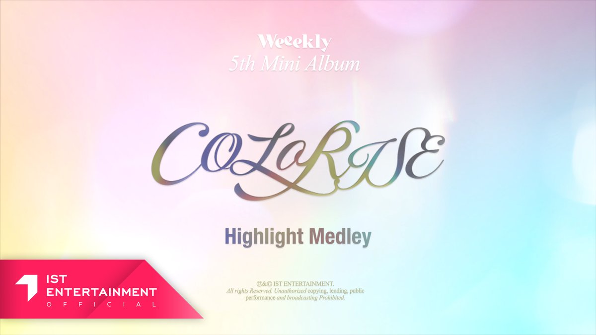 [#위클리]
Weeekly 5th Mini Album [ColoRise]
Highlight Medley

▶ youtu.be/f8grxQiDL9A

2023.11.01 6PM (KST)

#Weeekly #ColoRise
#VROOM_VROOM
#Weeekly5thMiniAlbum