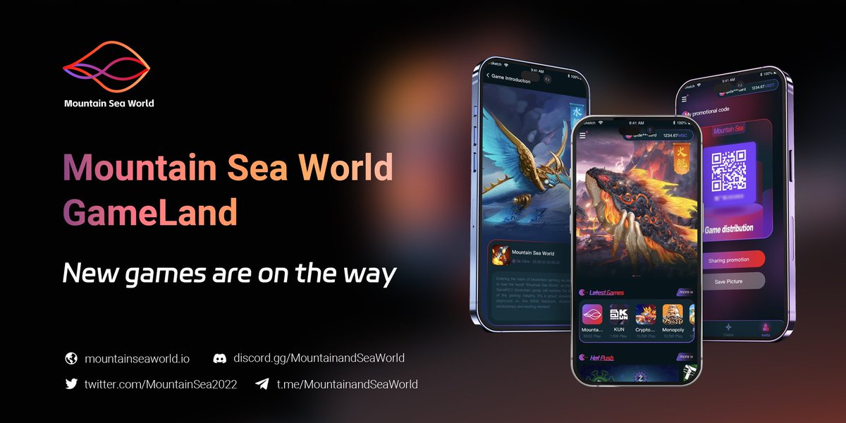 🚩Get ready to dive into the world of Mountain Sea World #GameLand with two exciting new #games coming your way!

🔥Enjoy a smoother gaming experience and seize the opportunity to earn even more rewards in a variety of games.

🌊Stay tuned for Nov 5th – you won't want to miss it!