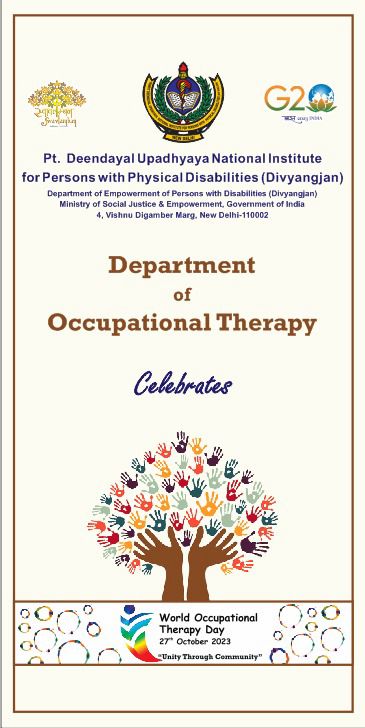 pdunippd's tweet photo. In commemoration of “ WORLD OCCUPATIONAL THERAPY DAY”  27.10.2023 , ‘’WORLD STROKE DAY’’ 29.10.2023 and as well as ‘’ DYSLEXIA AWARENESS MONTH’’ , october 2023, PDUNIPPD , New Delhi is organising the programs on 30.10.2023 at Institute premises. 
@socialpwds https://t.co/FCWEFkMzAZ