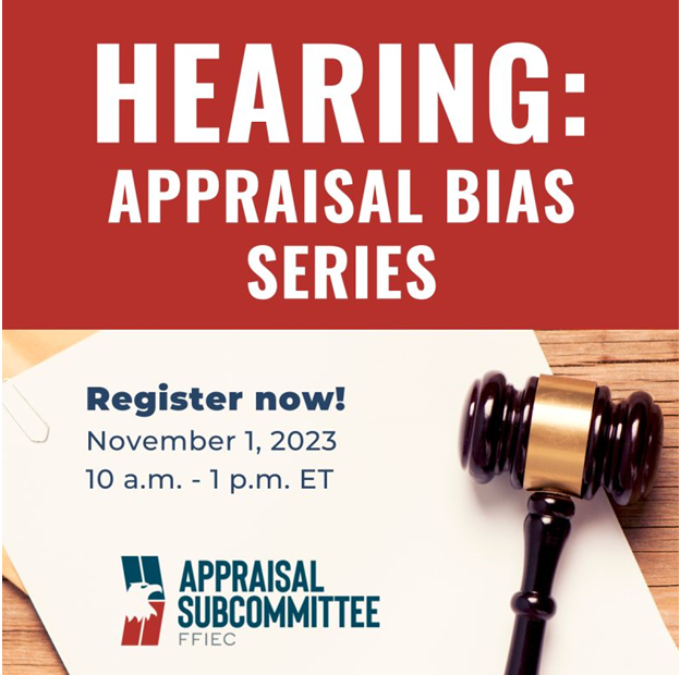 Join us! The @ascgov will host the third public hearing on Nov.1, at 10 a.m. Topics include appraisal bias, the residential process, and associated regulations. Learn more: asc.gov/node/832952