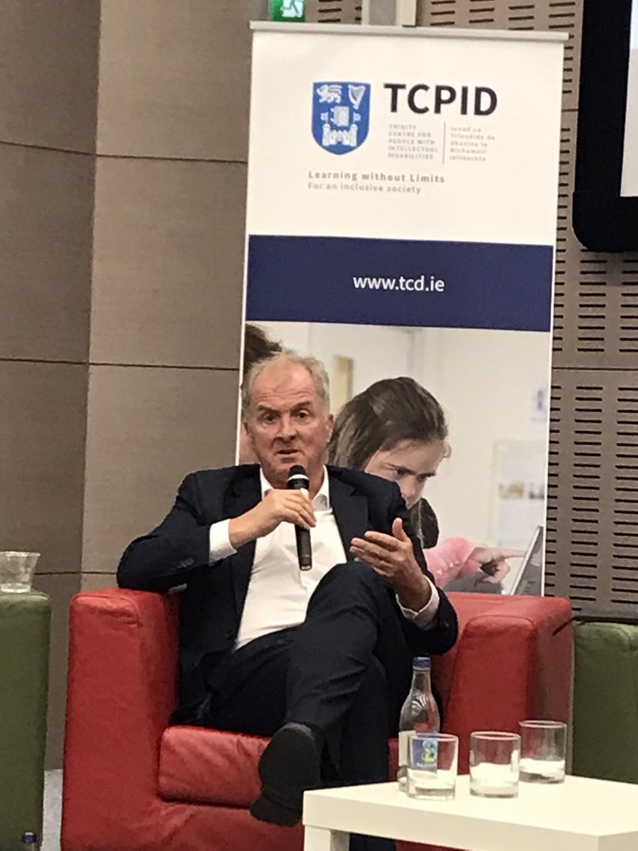 <a href="/hugo_macneill/">Hugo MacNeill</a> &amp; Tomás , disability advocate &amp; <a href="/IDTCD/">TCPID</a> graduate &amp; @ArthurCoxLaw employee wrap up the 20th anniversary showcase, calling for expansion to all young ppl around #Ireland .