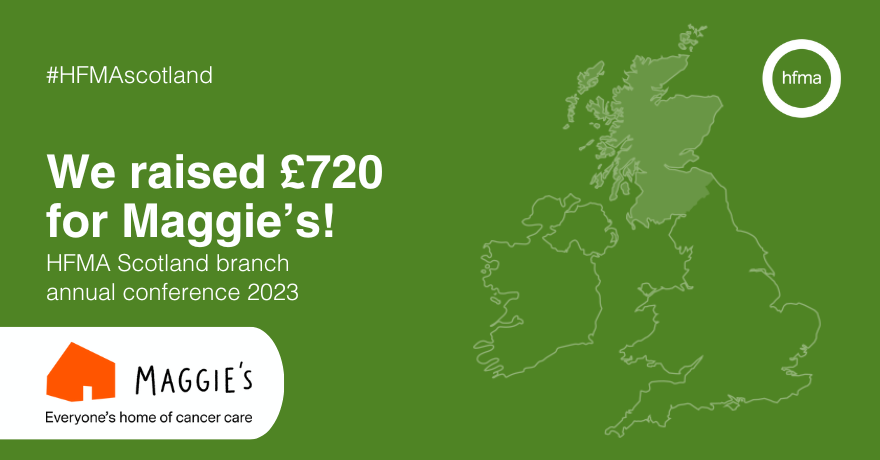 Our Scotland branch has raised £720 for @MaggiesCentres this week at the HFMA Scotland branch annual conference 2023. Find out more about the important work that Maggie's do here: okt.to/UjA9mY @HFMAscotland