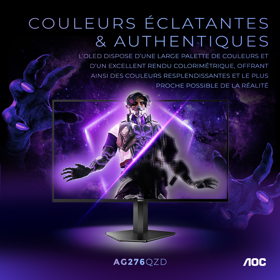 AGONbyAOCFR's tweet photo. Avec notre #AGONPRO AG276QZD et sa dalle OLED, profitez d’une expérience visuelle haut de gamme.
Découvrez les raisons qui font de la technologie OLED une des meilleures disponibles sur le marché actuellement ⤵︎