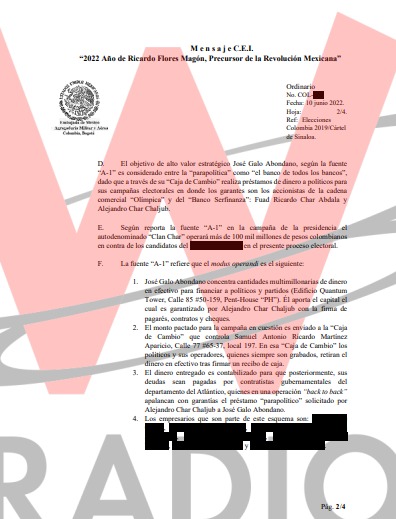 WRadioColombia's tweet photo. #ExclusivaW | El documento de inteligencia mexicana que vincula a la familia Char con el Cartel de Sinaloa https://t.co/giUO7yrW4M