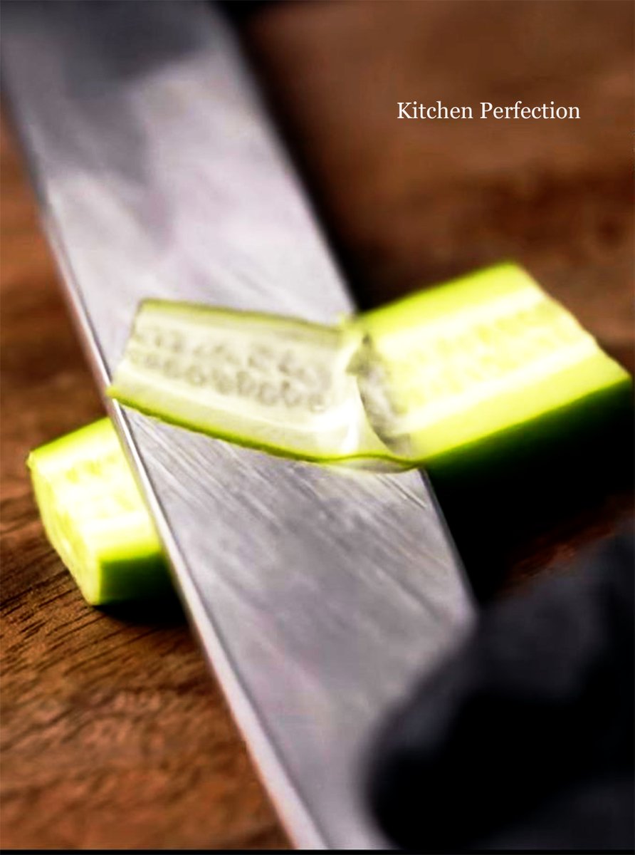 KitchenPerfmain's tweet photo. Slicing a cucumber with our knife is a breeze, creating thin, even slices for your salads and sandwiches. #kitchenPerfection #KnifeSkills #SharpCutlery #KitchenKnives #BladeMastery #SliceandDice https://t.co/jTRWzjmGLh